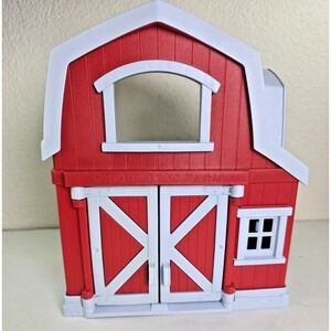 Green Toys Red Barn Toy Farm Play Set Recycled Plastic Made in USA Excellent